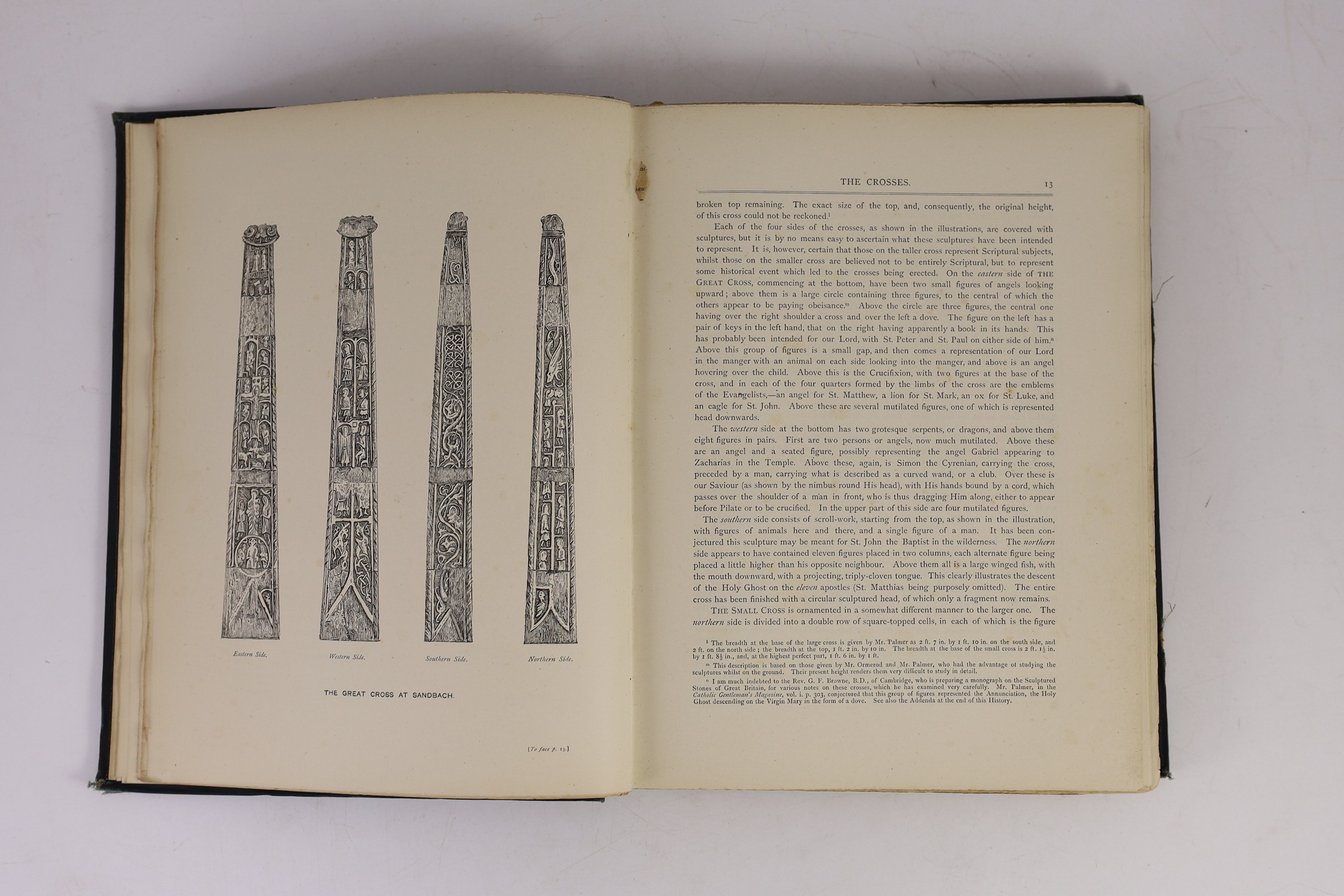 Earwaker, J.P - The History of the Ancient Parish of Sandbach, one of 250, large 4to, cloth gilt, privately printed, 1890
